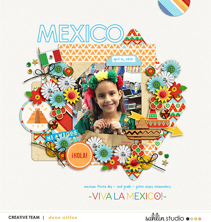 Mexico Digital SCrapbook Layout page using Project Mouse (World): Mexico by Britt-ish Design and Sahlin Studio