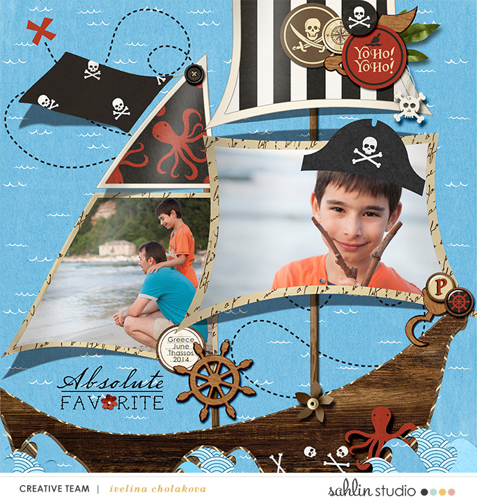 Greece digital scrapbooking page using Project Mouse (Pirates) by Britt-ish Designs and Sahlin Studio