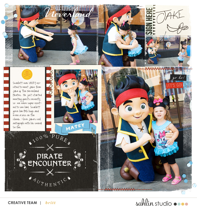 Pirate Encounter digital project life page using Project Mouse (Pirates) by Britt-ish Designs and Sahlin Studio 