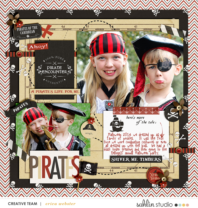 Pirates digital scrapbooking page using Project Mouse (Pirates) by Britt-ish Designs and Sahlin Studio 