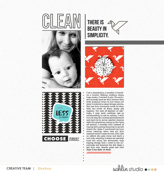 Clean digital scrapbook page featuring Simplify by Sahlin Studio