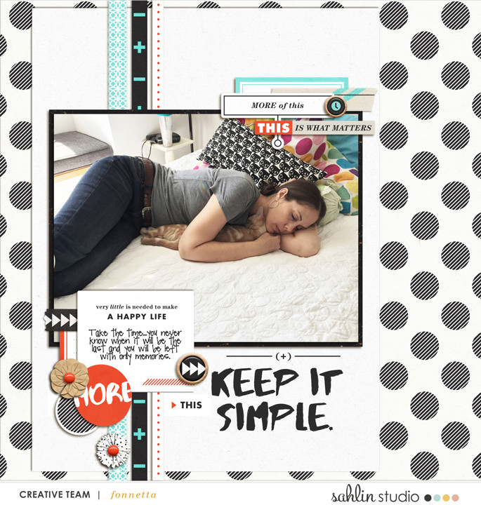 Keep It Simple digital scrapbook page featuring Simplify by Sahlin Studio