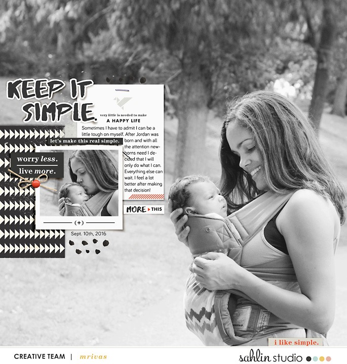 Keep It Simple digital scrapbook page featuring Simplify by Sahlin Studio