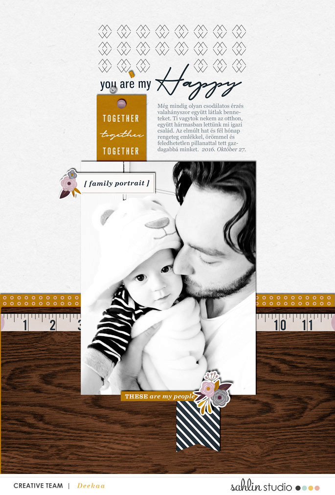 Digital Scrapbooking page using Kindred - Papers and Kit by Sahlin Studio