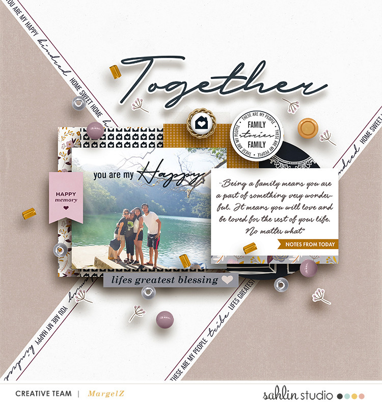 Digital Scrapbooking page using Kindred - Digital Scrapbooking Papers and Kit by Sahlin Studio