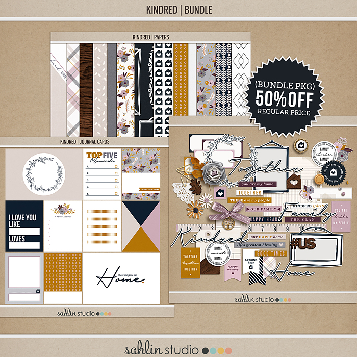 Kindred BUNDLE by Sahlin Studio - Perfect for digital scrapbooking or your Project Life album!