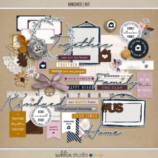 Kindred - Digital Scrapbooking Papers and Kit by Sahlin Studio - Perfect for digital or printing!
