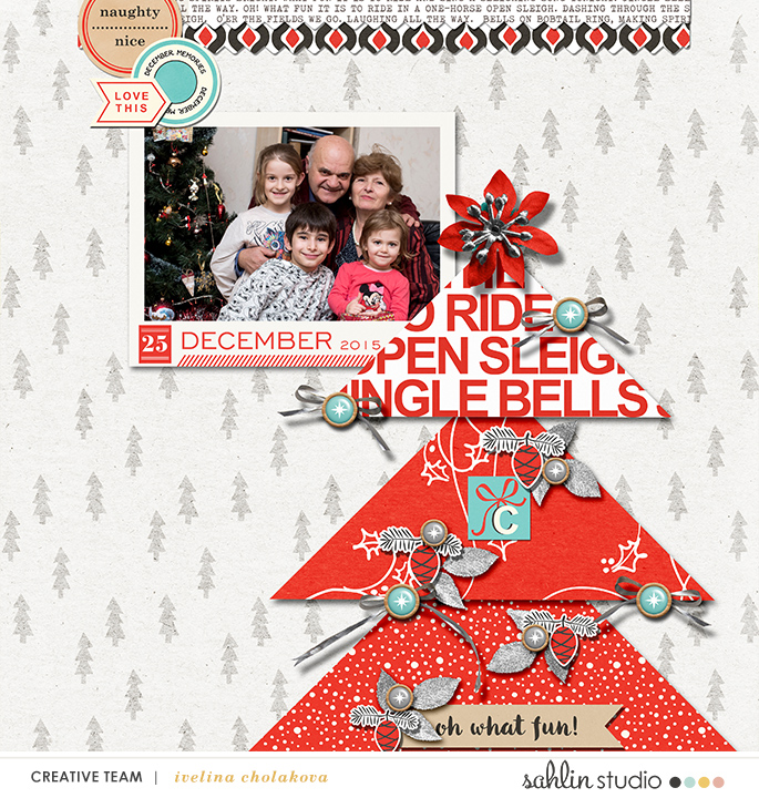 December digital scrapbooking page using Oh What Fun - Digital Printable Scrapbooking Kit by Sahlin Studio 