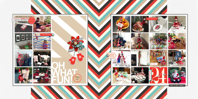 Oh What Fun digital scrapbooking double page using Oh What Fun - Digital Printable Scrapbooking Kit by Sahlin Studio