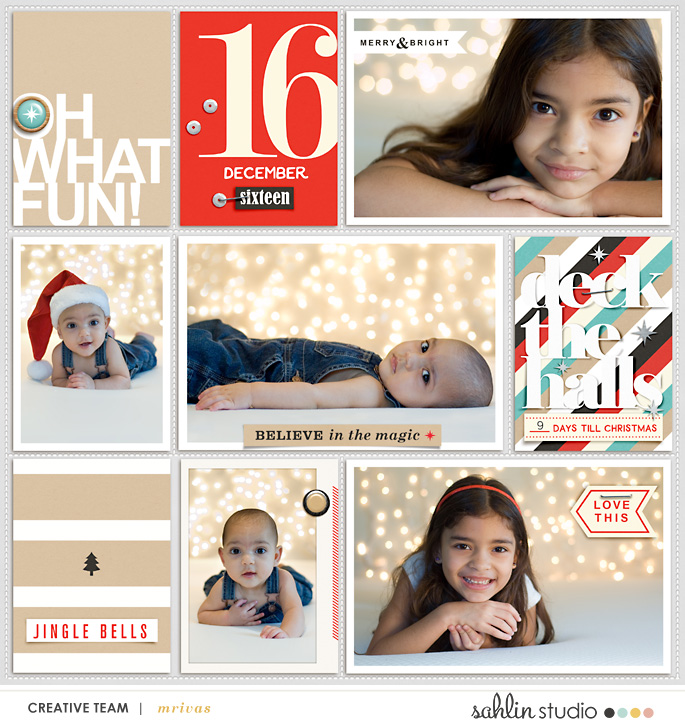 Digital Project Life page using Oh What Fun - Digital Printable Scrapbooking Kit by Sahlin Studio