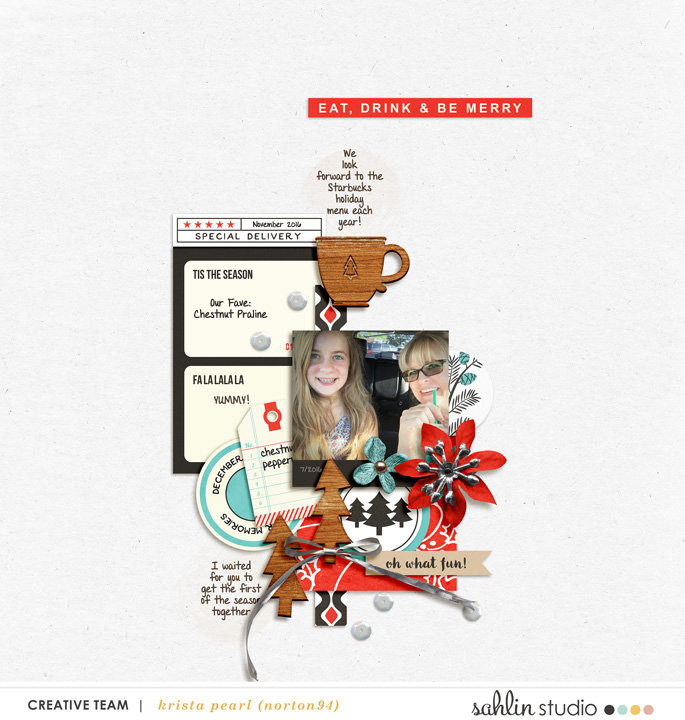 Digital scrapbooking page using Oh What Fun - Digital Printable Scrapbooking Kit by Sahlin Studio 