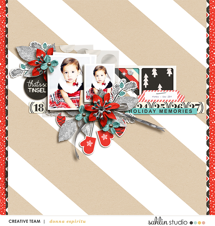 Digital scrapbooking page using Oh What Fun - Digital Printable Scrapbooking Kit by Sahlin Studio