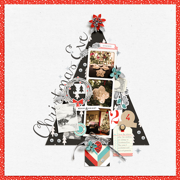 Christmas Eve digital scrapbooking page using Oh What Fun - Digital Printable Scrapbooking Kit by Sahlin Studio