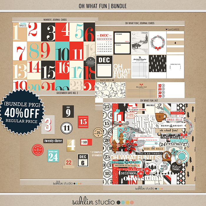 Oh What Fun - Digital Printable Scrapbooking Collection by Sahlin Studio - Perfect for your Project Life or December Daily albums!!