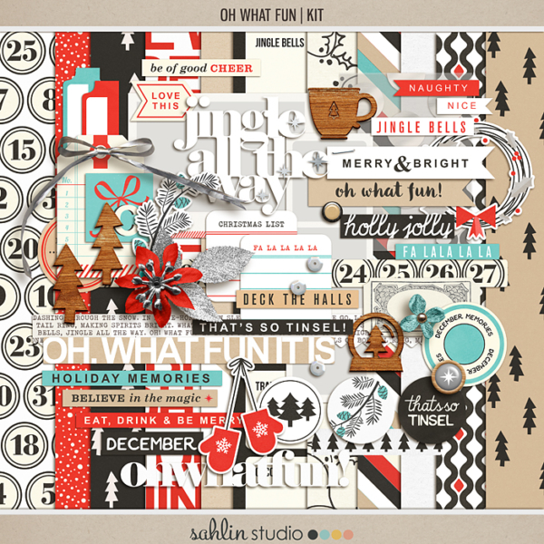 Oh What Fun - Digital Printable Scrapbooking Kit by Sahlin Studio - Perfect for your Project Life or December Daily albums!!