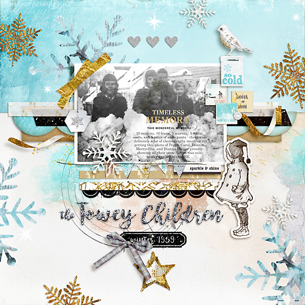 Give Love scrapbooking layout using Photo Journal Templates by Sahlin Studio