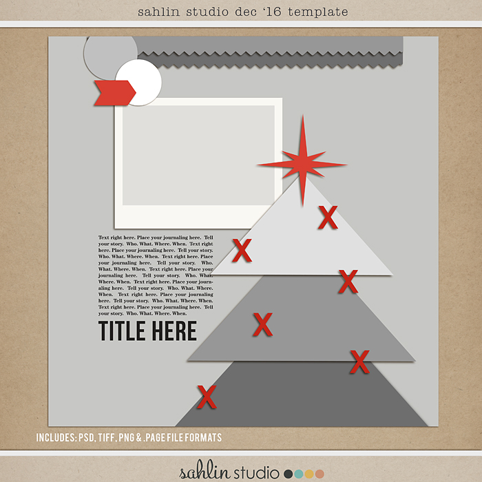 Sahlin Studio, Digital Scrapbooking DesignsFREE Digital Scrapbooking  Template / Sketch, December '20 - Sahlin Studio