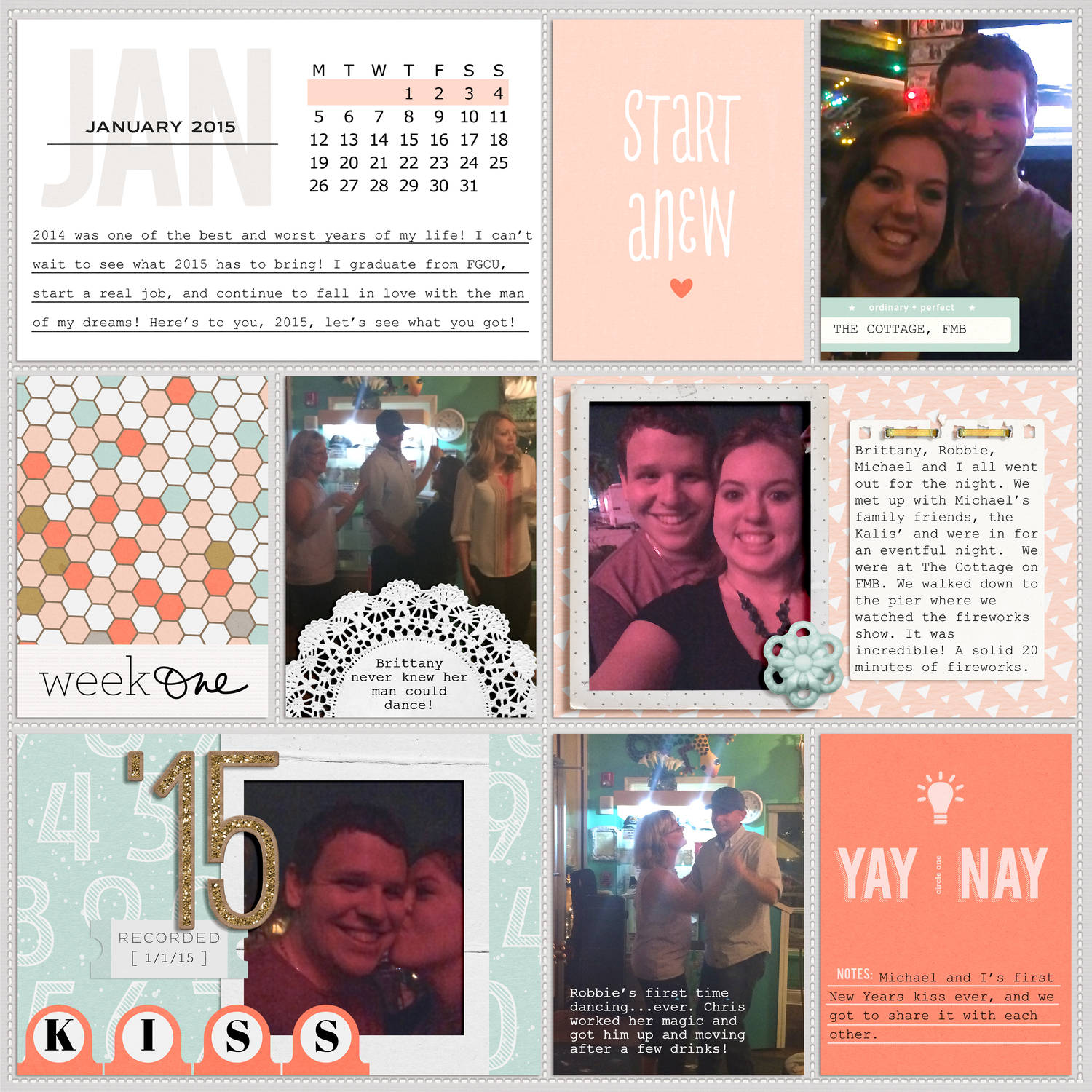 Digital Scrapbooking Layout using the Calendar Cards from Sahlin Studio - Now in 2017!! 