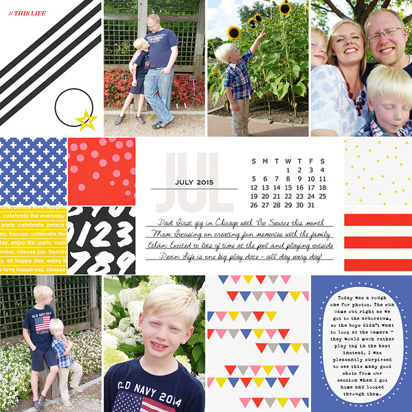 Digital Scrapbooking Layout using the Calendar Cards from Sahlin Studio - Now in 2017!! 
