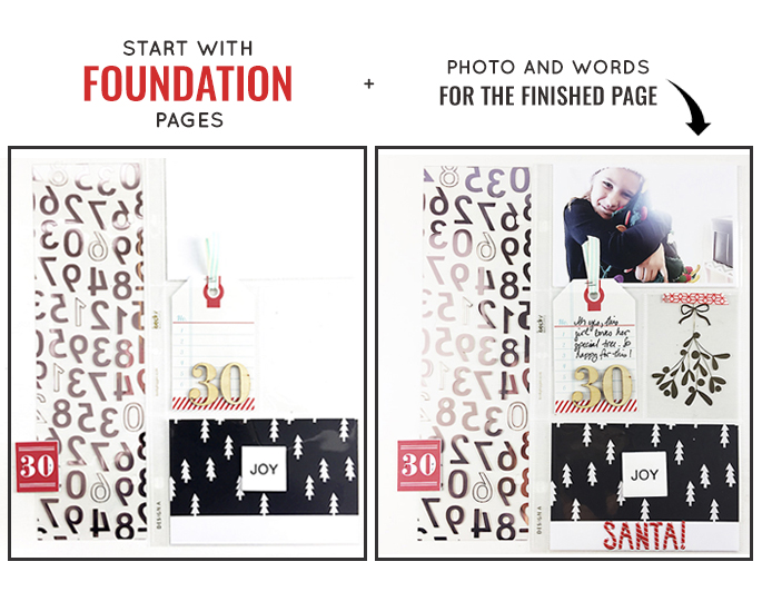 From December Daily Foundation Page to Finished December Daily layouts!