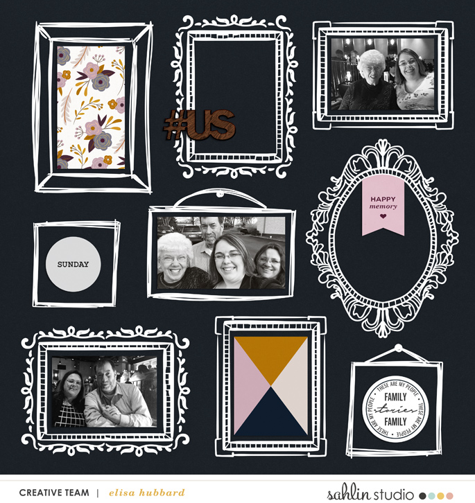 Cute digital scrapbooking page Photo Rounds - Days Weeks by Sahlin Studio 