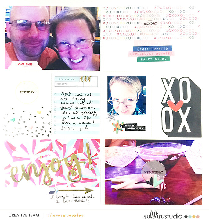 Project Life scrapbooking page using Photo Rounds - Days Weeks by Sahlin Studio and MPM Memory Pocket Monthly Collection