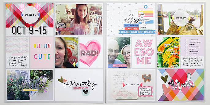 Project Life scrapbooking page using Photo Rounds - Days Weeks by Sahlin Studio and MPM Memory Pocket Monthly Collection