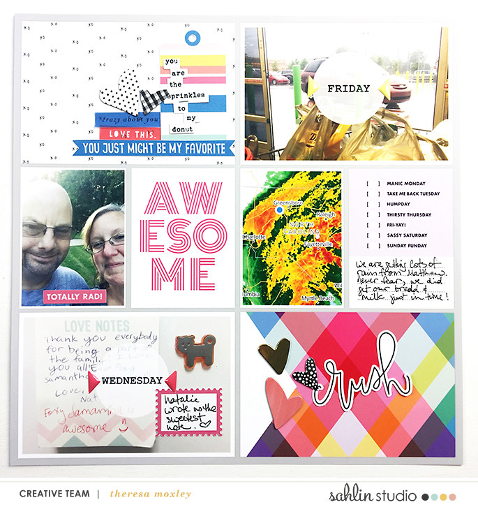 Project Life scrapbooking page using Photo Rounds - Days Weeks by Sahlin Studio and MPM Memory Pocket Monthly Collection