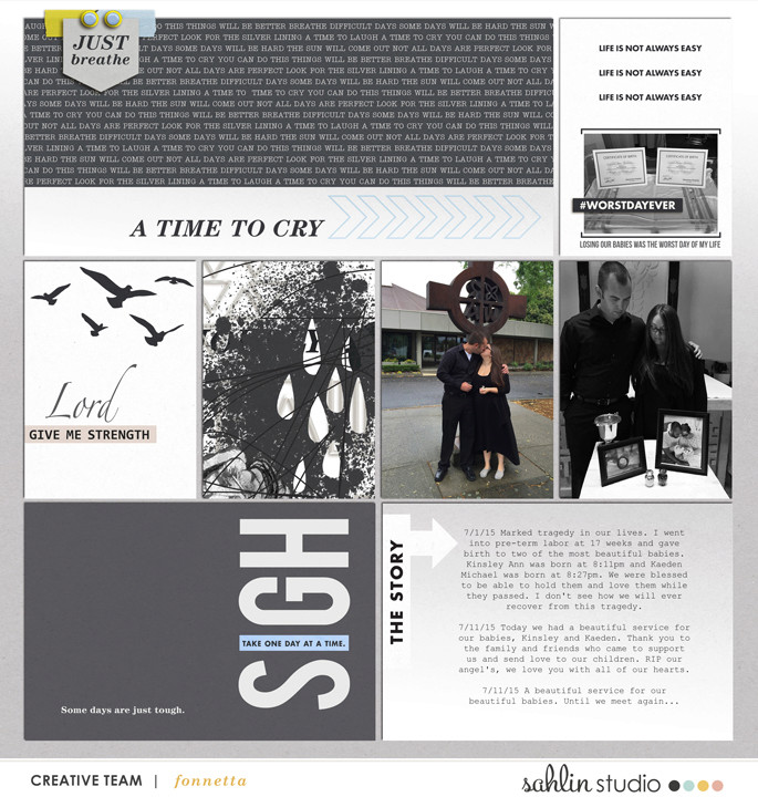 A Time To Cry digital project life page by fonnetta using Rough Times by Sahlin Studio