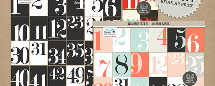 Numbers (Basic) | Journal Cards - Digital Printable Scrapbooking Journal Card Pack by Sahlin Studio - Perfect for your Project Life, Project 52 or December Daily albums!!