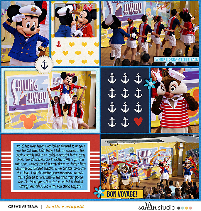 Disney Cruise - Digital Scrapbooking layout using Clean Lined Pocket Templates - It keeps all the clean lines of the classic pocket templates, but with more visual interest to keep things exciting!