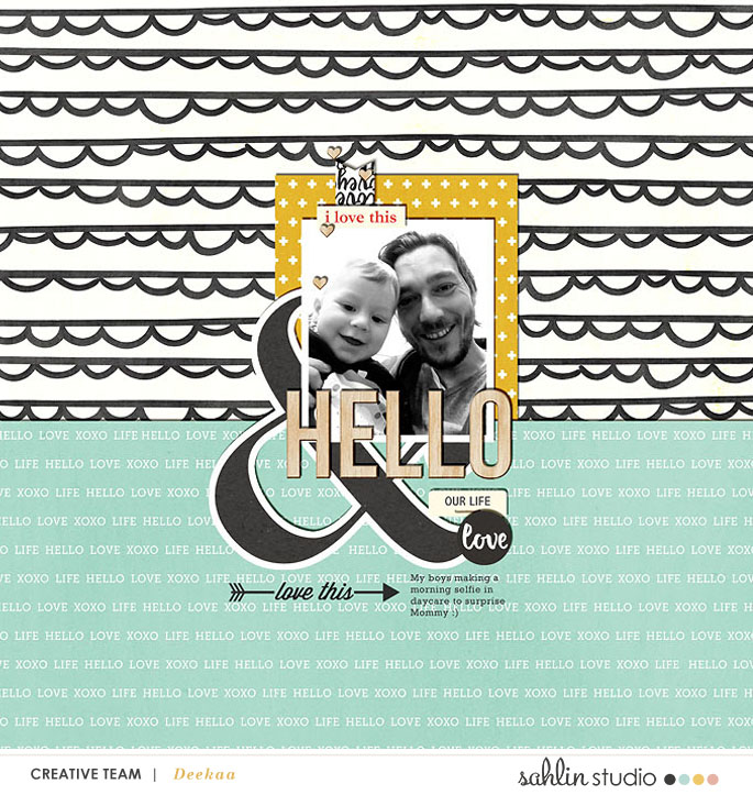 digital scrapbooking layout created by deekaa featuring Hello Kit Sampler by Sahlin Studio