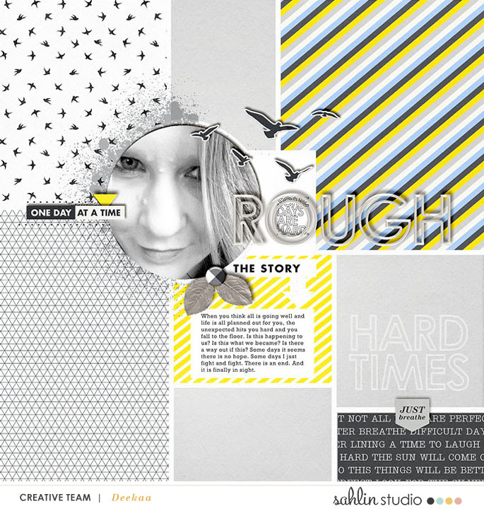 Things are Rough digital scrapbooking page using Rough Times by Sahlin Studio