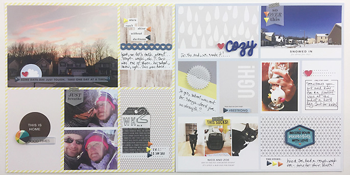 Some Days are Hard - UGH! Project Life page using Rough Times by Sahlin Studio