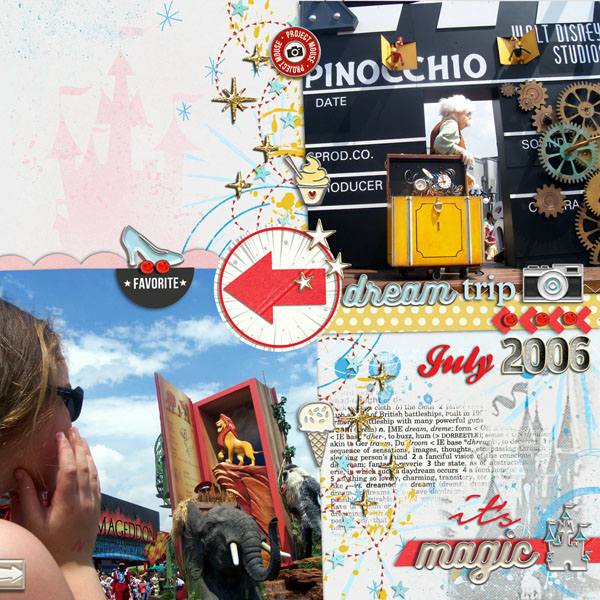 Disney Parade digital scrapbooking page using Project Mouse: Artsy by Sahlin Studio and Britt-ish Designs