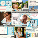 Disney digital scrapbooking layout using Project Mouse: Beginnings Kit and Journal Cards by Sahlin Studio and Britt-ish Designs