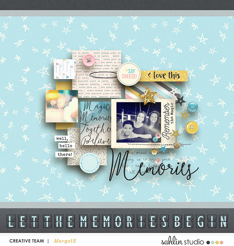 Digital scrapbooking layout using Project Mouse: Beginnings Kit and Journal Cards by Sahlin Studio and Britt-ish Designs