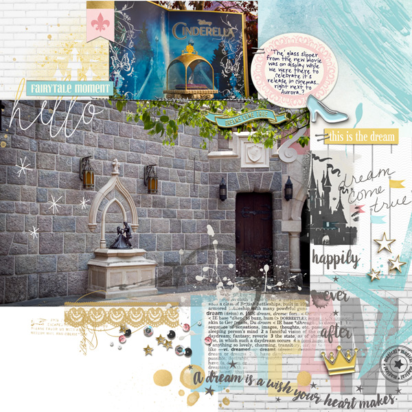 Disney Dream Castle digital scrapbooking page using Project Mouse: Artsy and Beginnings by Sahlin Studio and Britt-ish Designs