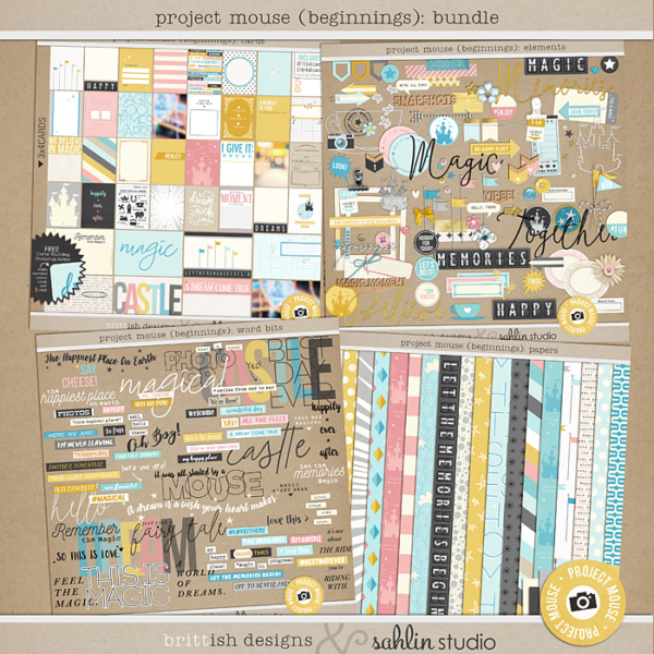 Project Mouse (Beginning): BUNDLE | by Britt-ish Designs and Sahlin Studio - Perfect for your Disney / Disneyland Project Life or scrapbook layouts!