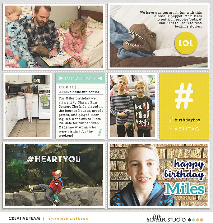 digital project life layout created by lynnette featuring Totes Adorbs by Sahlin Studio