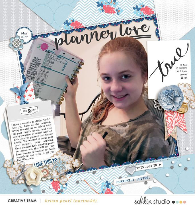 Planner love digital scrapbooking kit using For Real by Sahlin Studio