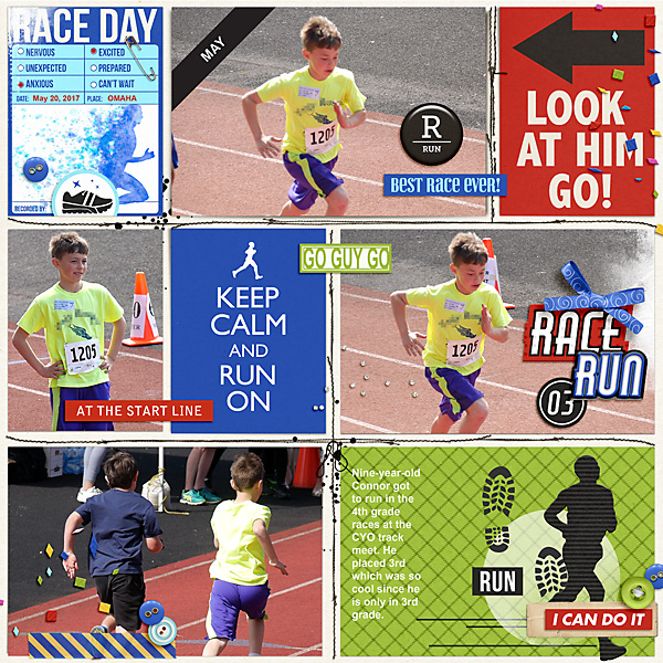 Race Day digital project life page by lowan using Project Mouse (Run) by Britt-ish Designs and Sahlin Studio