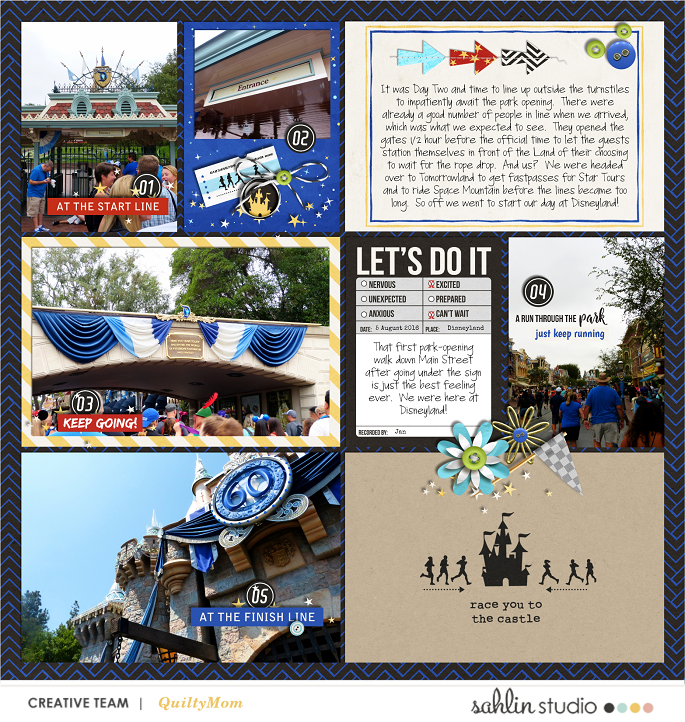 Disney run digital project life page using Project Mouse (Run) by Britt-ish Designs and Sahlin Studio