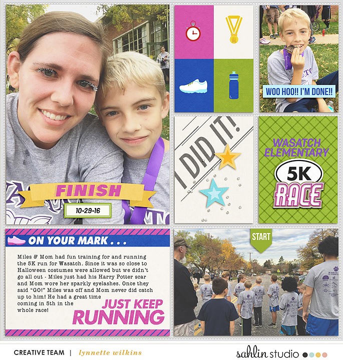 Just Keep Running digital project life page using Project Mouse (Run) by Britt-ish Designs and Sahlin Studio