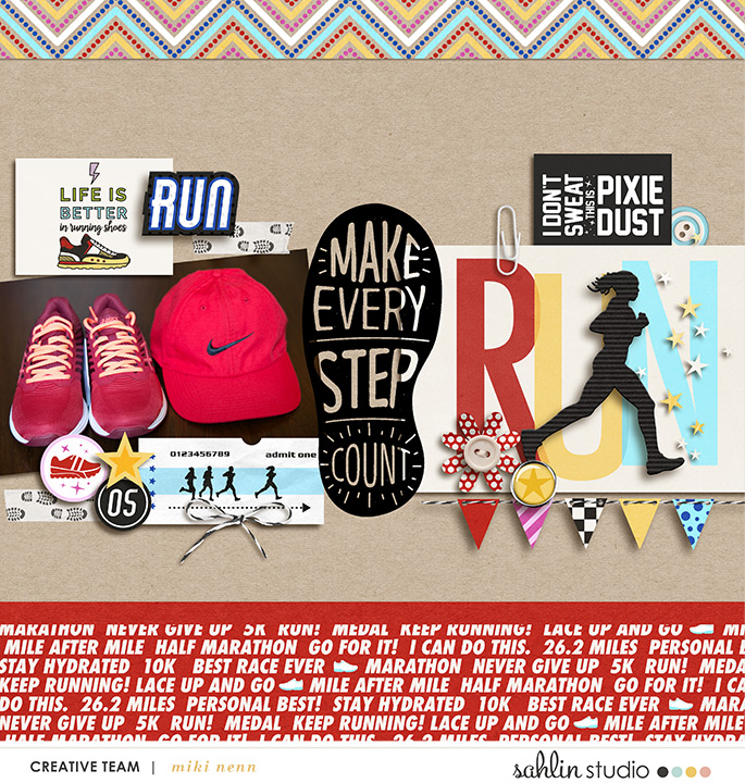Make every step digital scrapbooking page using Project Mouse (Run) by Britt-ish Designs and Sahlin Studio
