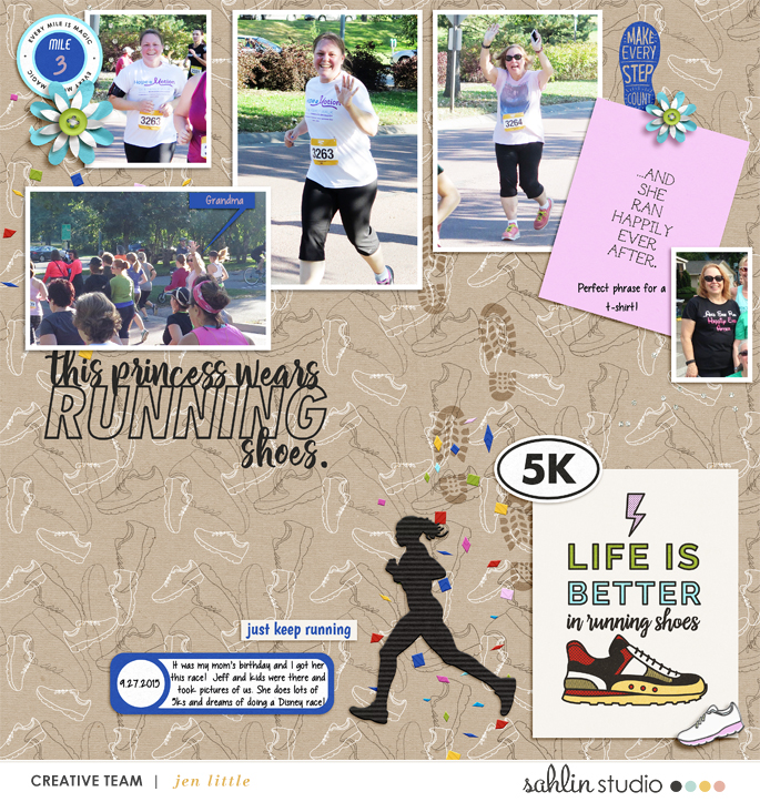 Life is Better in Running Shoes digital project life page using Project Mouse (Run) by Britt-ish Designs and Sahlin Studio