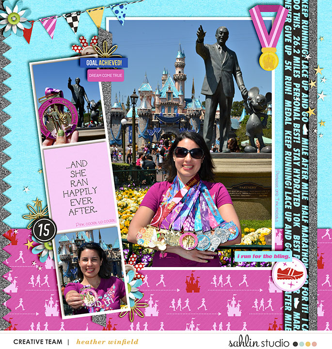 Disney Run digital scrapbooking page using Project Mouse (Run) by Britt-ish Designs and Sahlin Studio