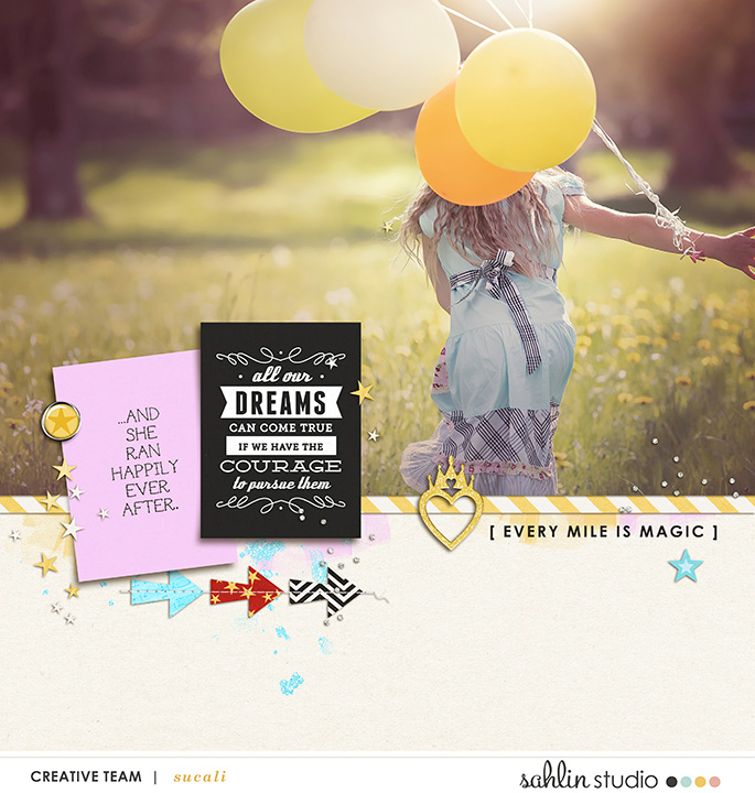 Every mile is magic digital project life page using Project Mouse (Run) by Britt-ish Designs and Sahlin Studio