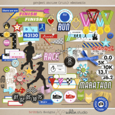 Project Mouse (Run) Elements by Britt-ish Designs and Sahlin Studio - Perfect for your magical races, runs, marathons and exercise in your Digital Scrapbooks or Project Life or Project Mouse albums!