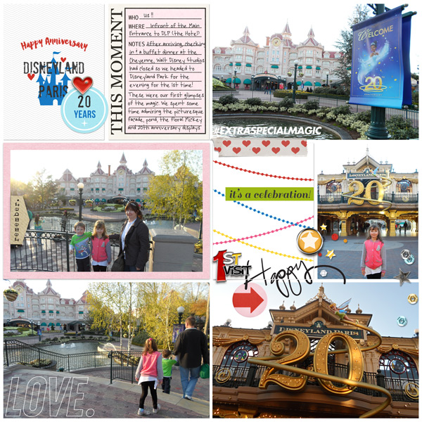 Disneyland Paris Anniversary digital project life page using Project Mouse (Celebrate) by Britt-ish Designs and Sahlin Studio